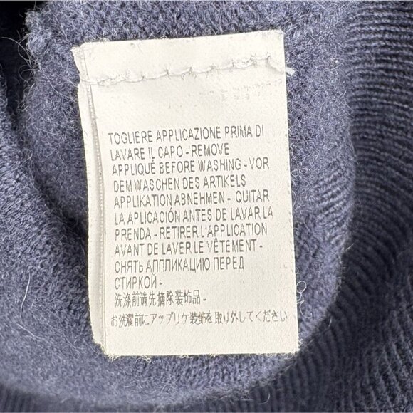 Brunello Cucinelli Women's Cropped 100% Cashmere Sweater M Blue Italy Old Money - Picture 5 of 11